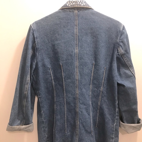 Vintage denim 1991 studded blazer size 8/10 - Picture 10 of 11